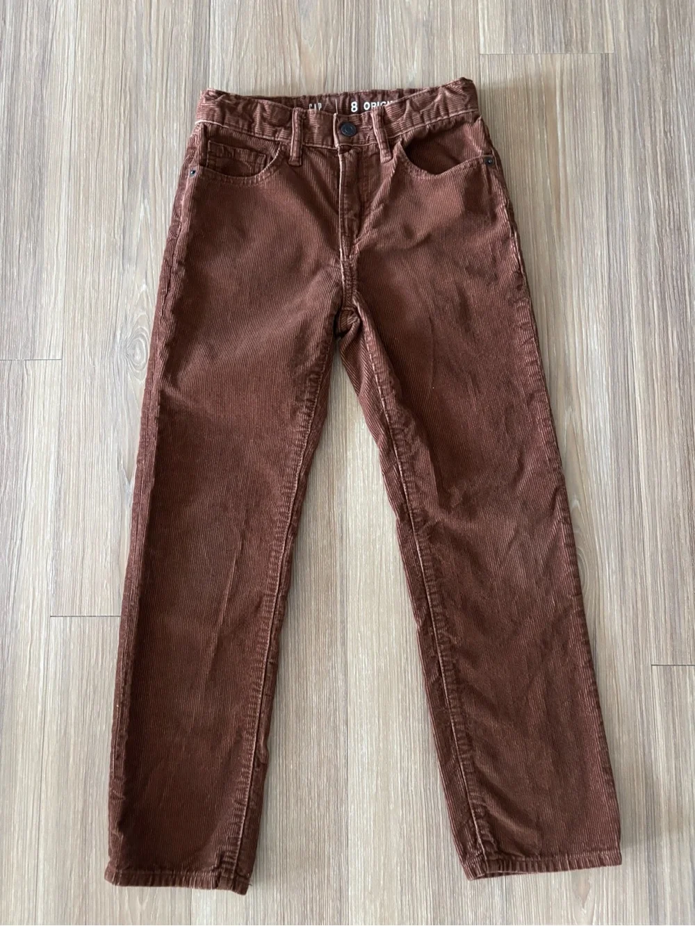 GAP Kids Corduroy Pants Brown Straight Leg Boys 8 Preppy Academia 90s NWOT